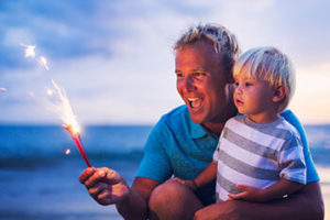 Father and Son celebrating after LASIK