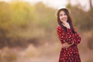 Young woman smiling after LASIK