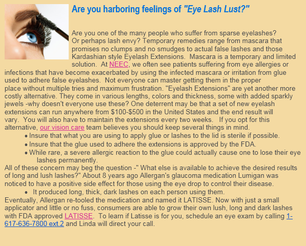 Are you harboring feelings of "Eye Lash Lust"