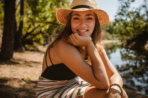 Woman smiling